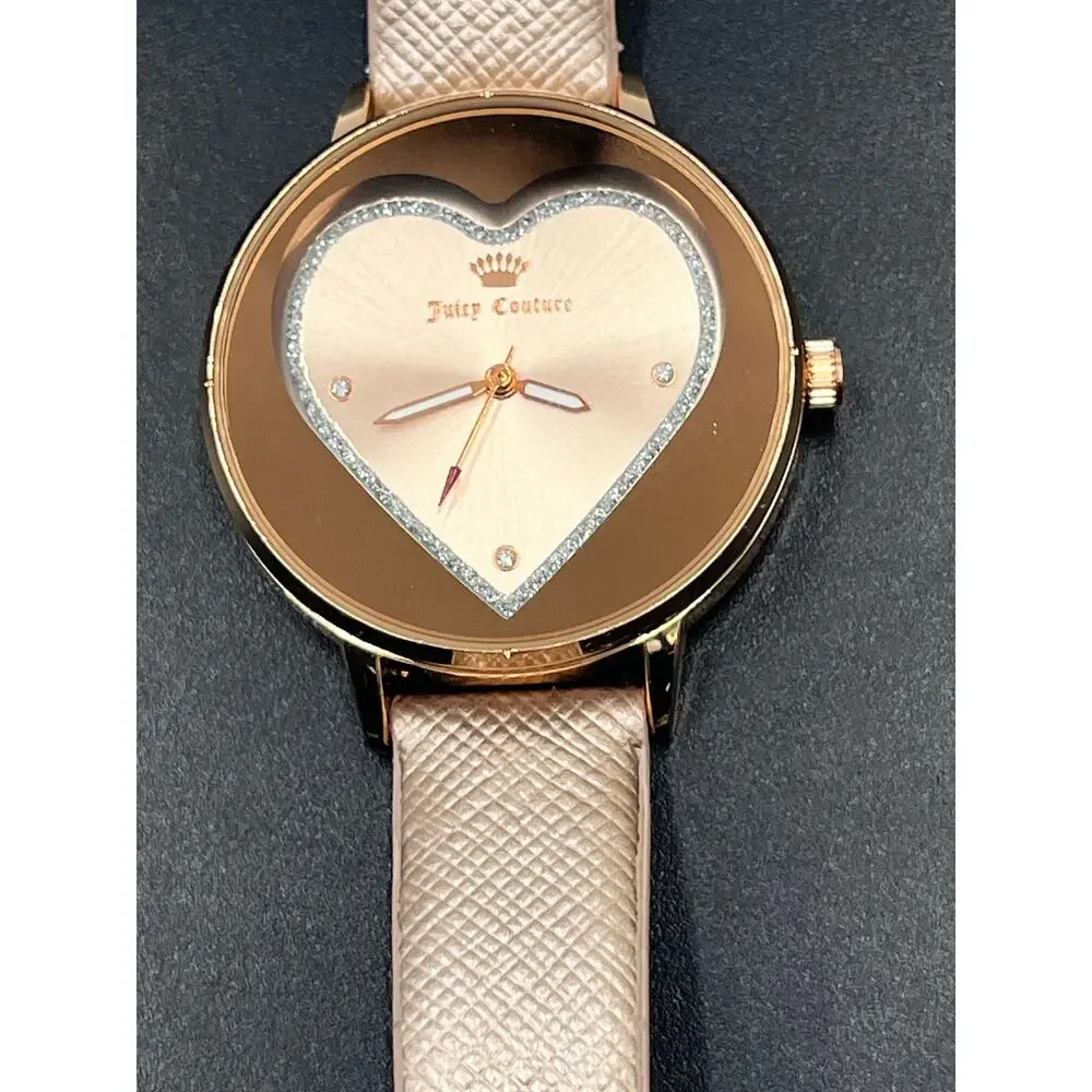 Juicy Couture Black‎ Label JC/1234RGPK Heart Diamond metallic rose gold Watch